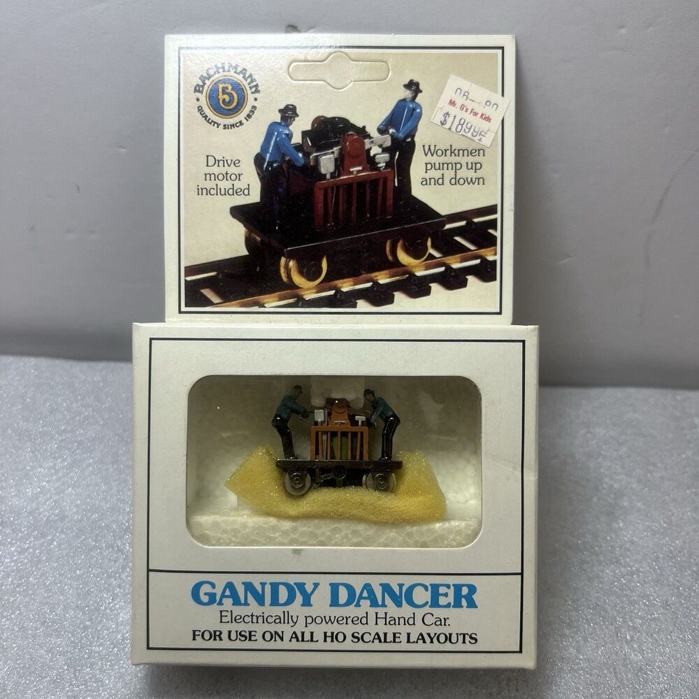 Bachmann HO Scale Gandy Dancer Powered Handcar VTG Railroad 46202 New Old Stock